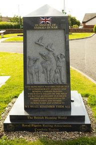 The animals in war monument (2015) in Eastriggs (UK)